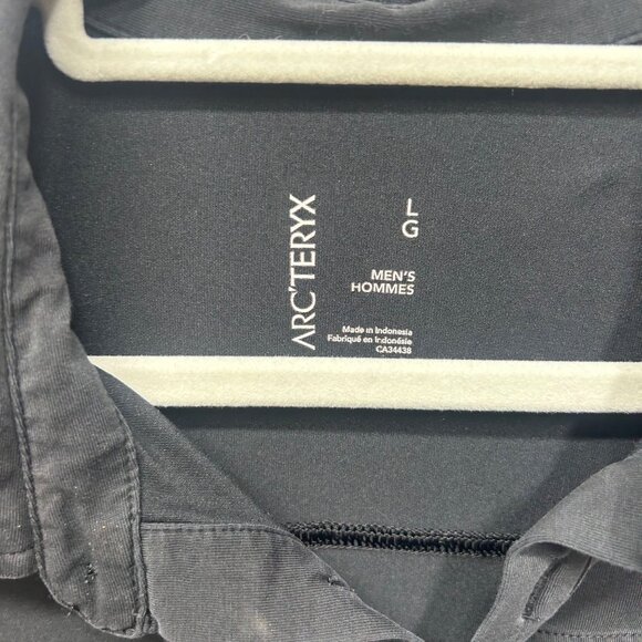 Arcteryx Mens Black Polo Shirt L Cotton Blend outdoor office - Picture 2 of 9